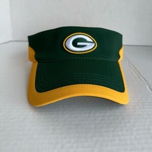 Green Bay Parker’s Reebok hat || Green and Yellow Visor  one size fit all